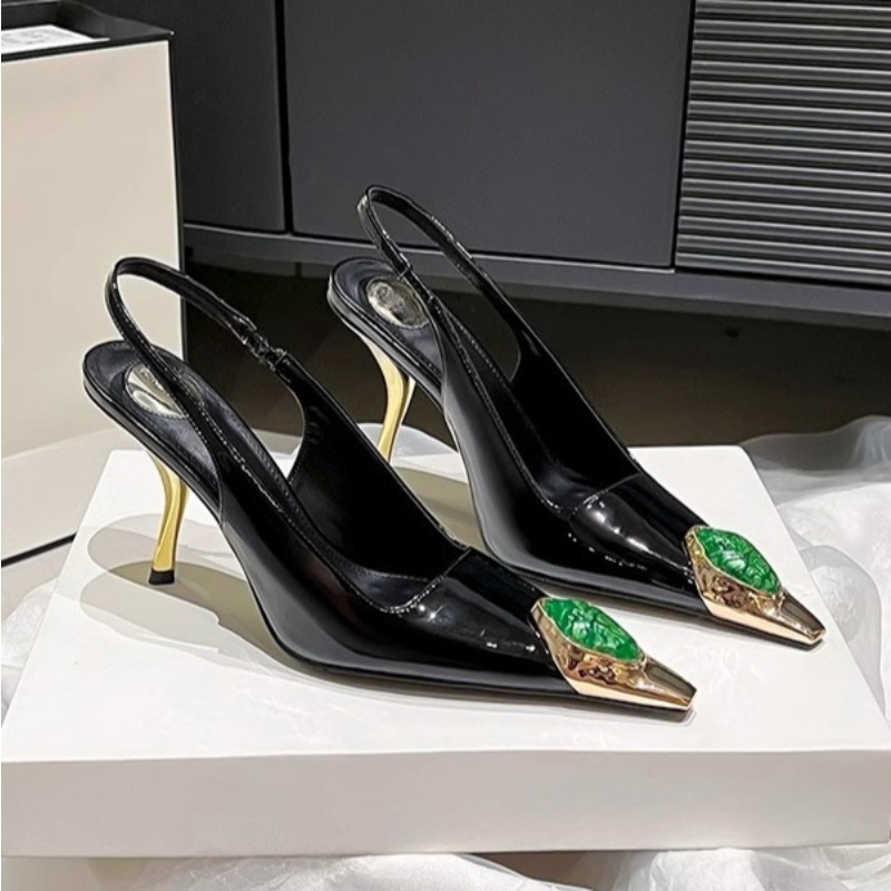Dress Shoe Pointed - Designer Street Style Design Inlay Diamonds