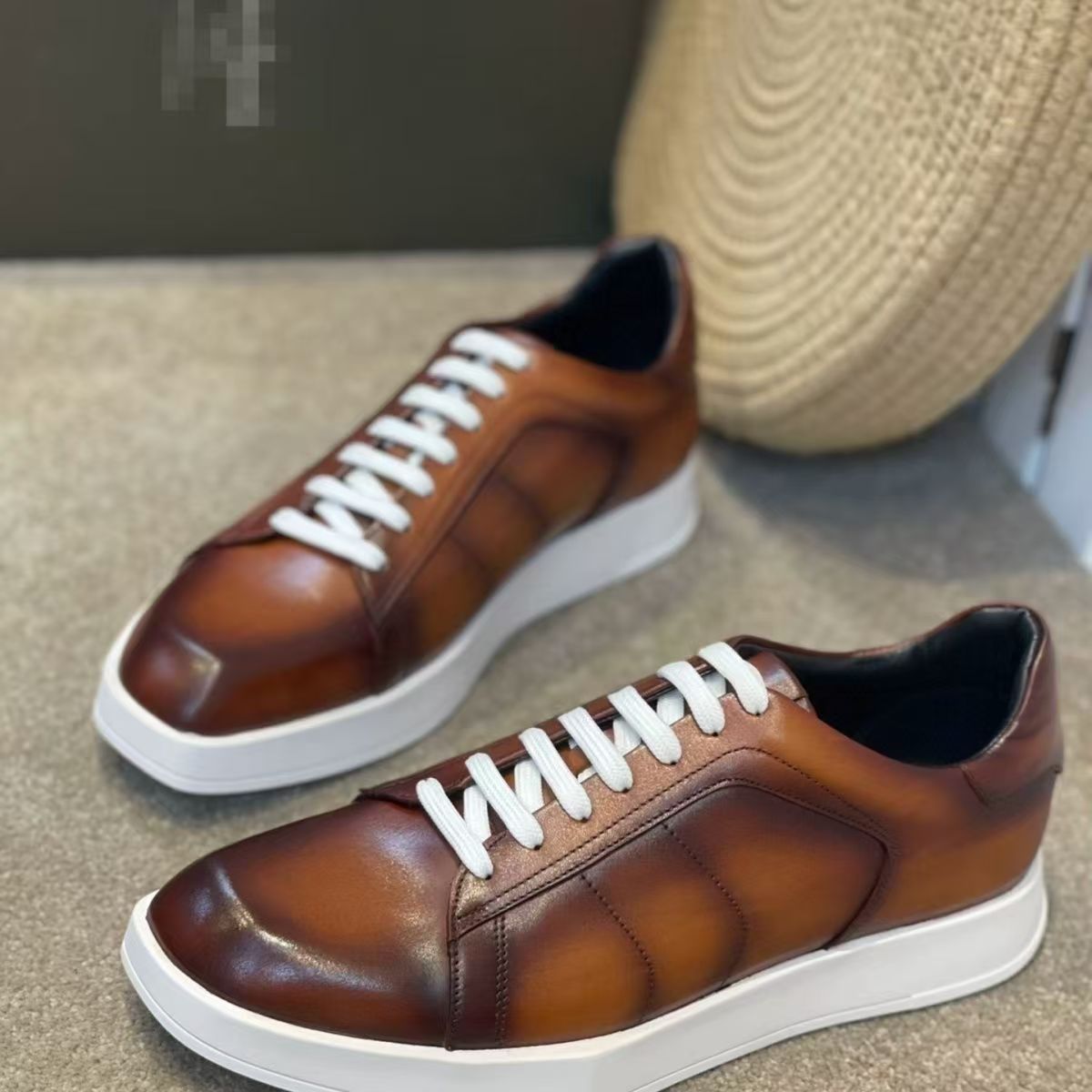 Men Shoes Eu To Us Size - Super Big Size Genuine Cow Skin