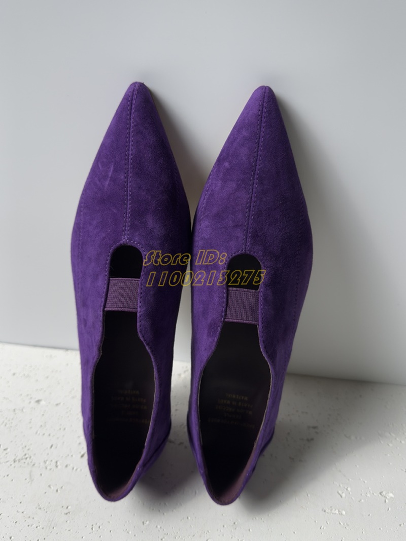 Purple Suede Pointy Toe Pumps  - Dress Shoe Pointed review and price