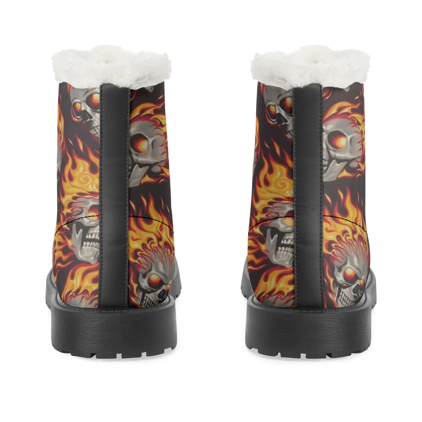 Fire Skull Patterns Snow Boots - Men Shoes Eu To Us Size review and price