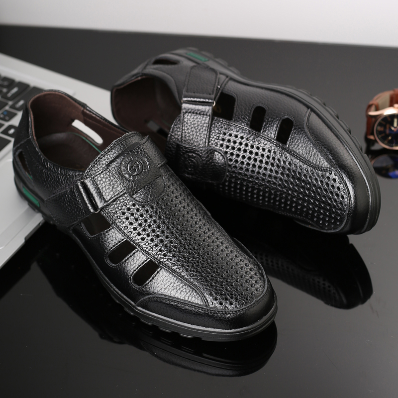 Men's Genuine Leather Sandals  - Men Shoes Eu To Us Size review and price