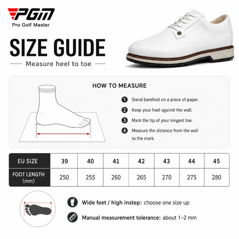 PGM Men's Cow Leather Golf Sho - Men Shoes Eu To Us Size review and price